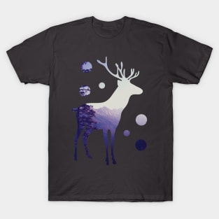 Deer with Mountains and Dots T-Shirt